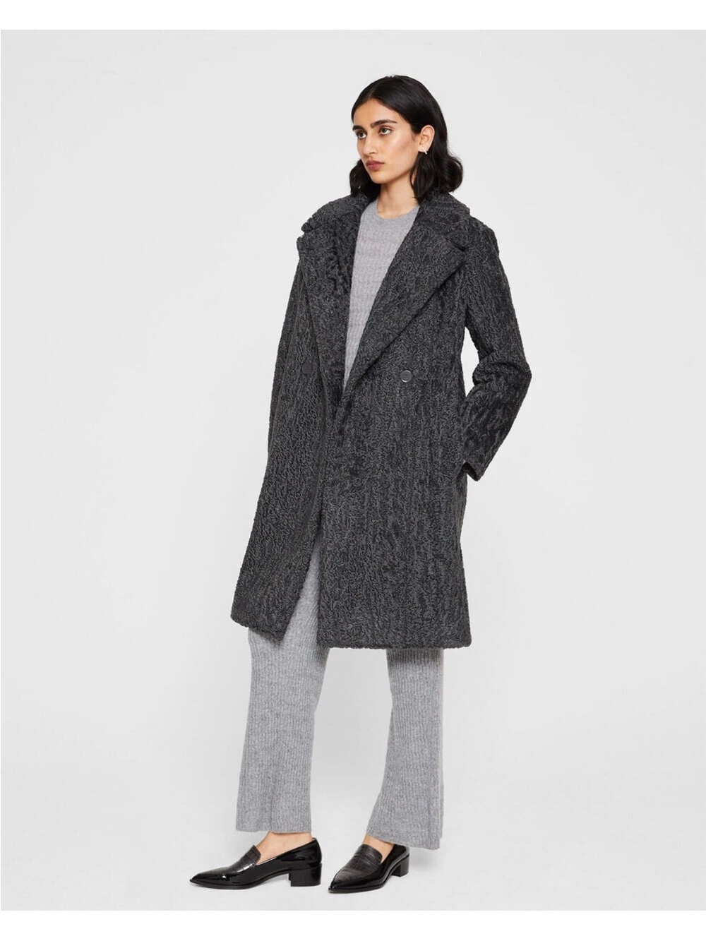 Club Monaco Charcoal Gray Textured Coat